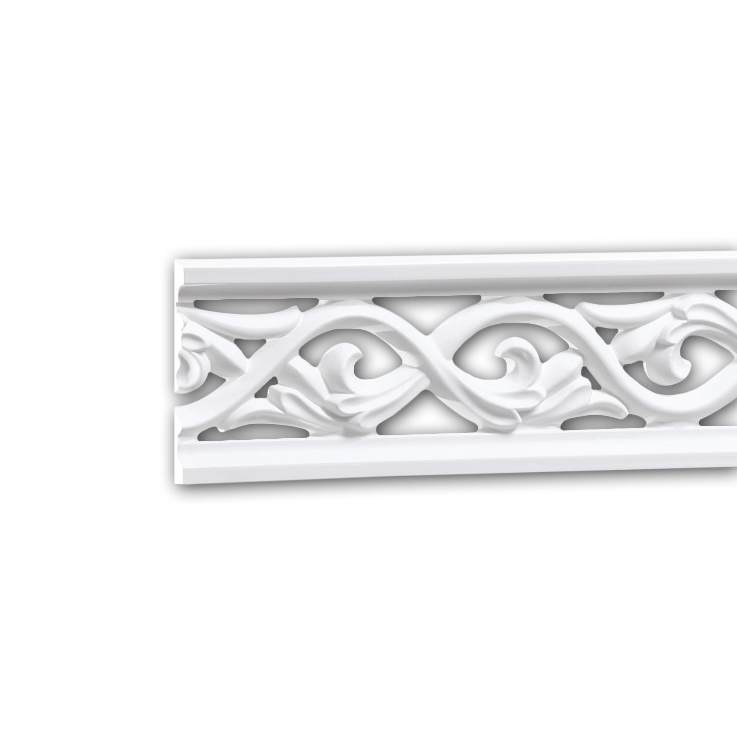 PROFHOME 151364 Wand- und Friesleiste Stuckleiste Zierleiste Friesleiste 2 m 200 cm x 0,8 cm x 5,8 cm Weiß