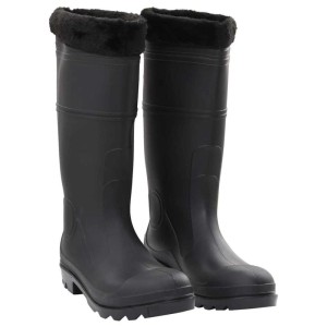 vidaXL Gummistiefel mit Herausnehmbarem Innenfutter Schwarz Größe 44 PVC 137602