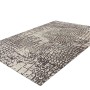 Grauer Kurzflor Teppich im Vintage Look, 120x170 cm, Muster Rosario.