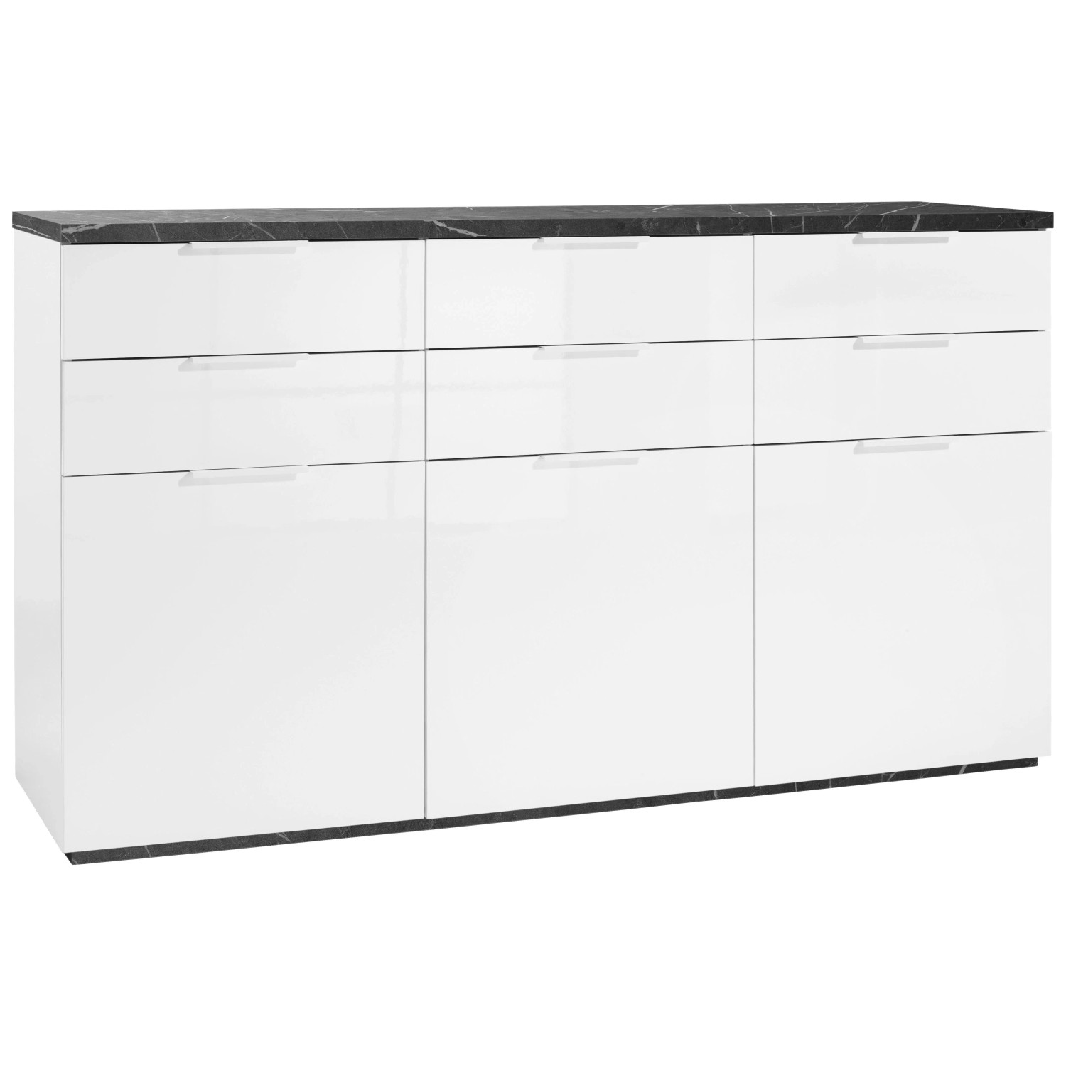 Premium Living Sideboard Mundi Weiß HG/Anthrazit