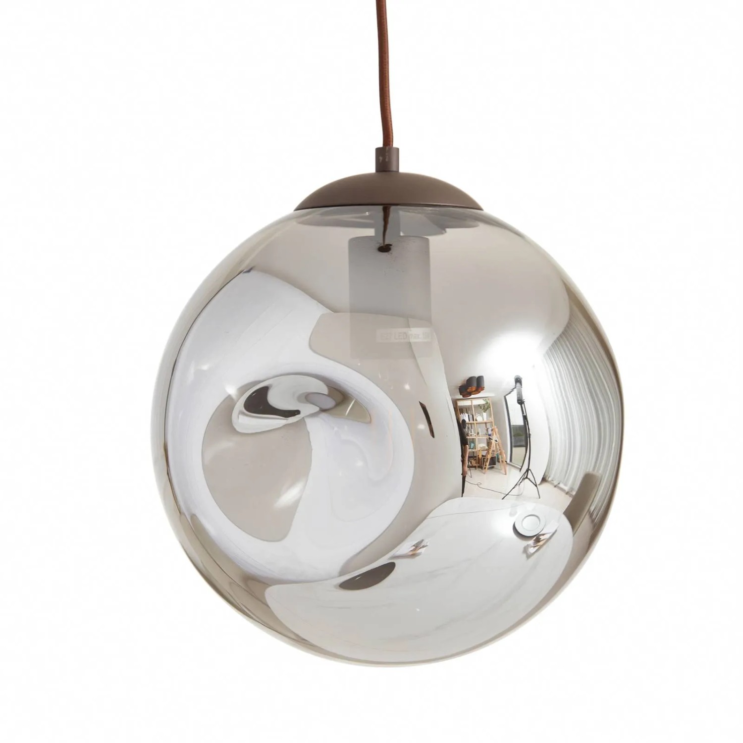 Moderne Lindby Pendelleuchte Valentina aus Alu und Glas, 1-flammig, für Wohnzimmer.