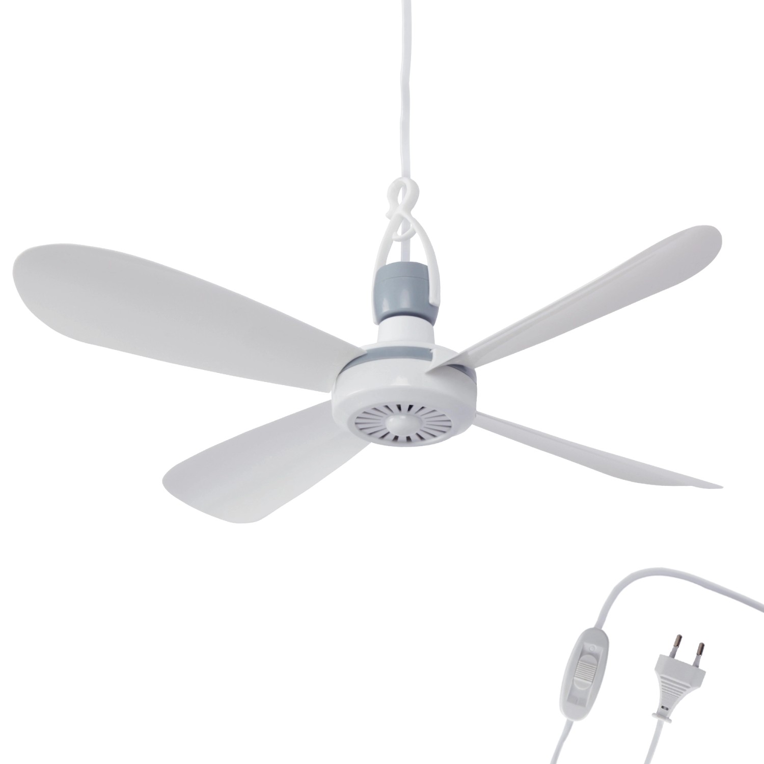 Bestlivings Mobiler Deckenventilator Weiß 40 cm 5m Kabel Inkl. Aufhänger günstig online kaufen