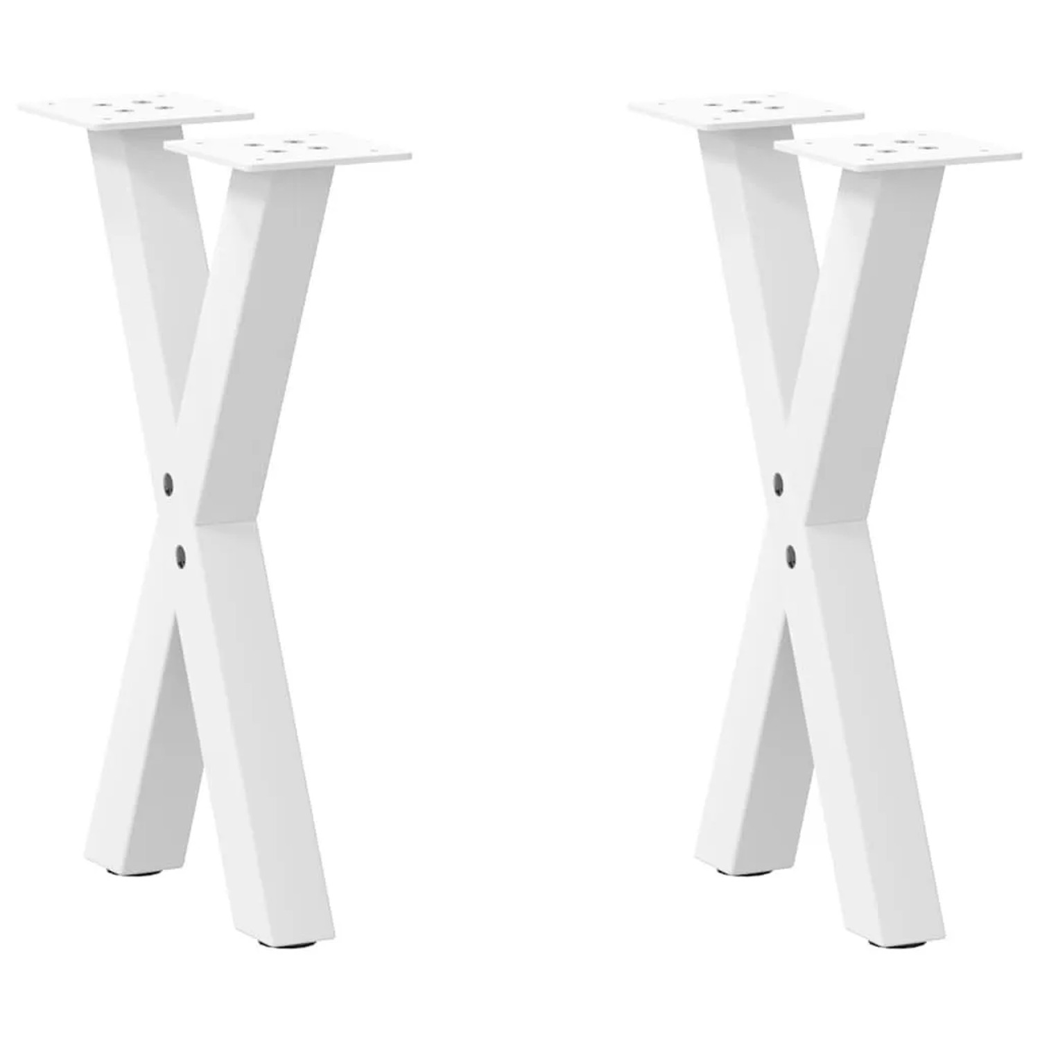 vidaXL Couchtischbeine X-Form 2 Stk Weiß 38x42-43 cm Stahl 4012893