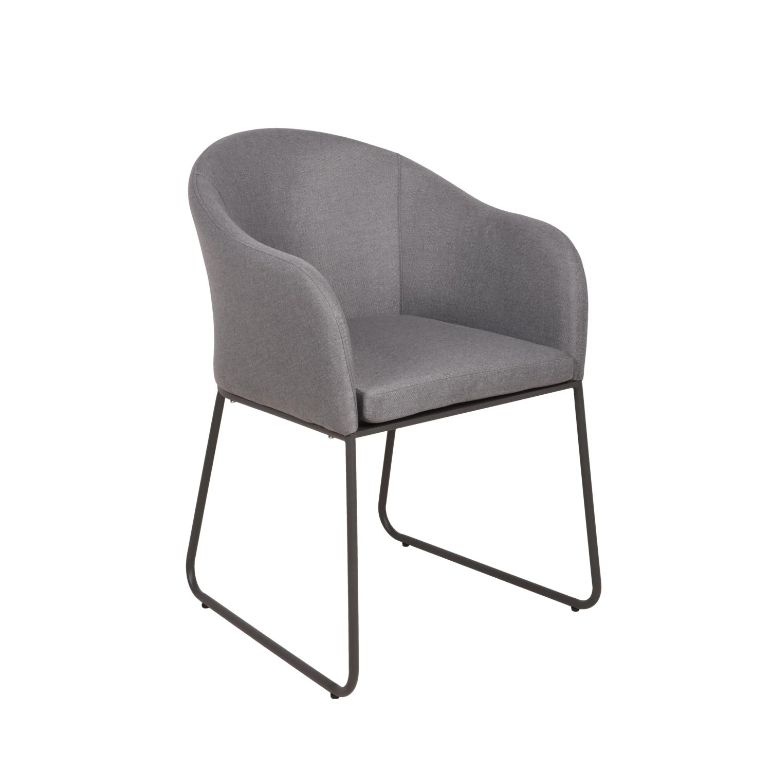 DELUKE Gartenstuhl 2er Set KARIN Kufengestell Stahl Anthrazit Gartenstühle Wetterfest Essstühle Outdoor Terrasse