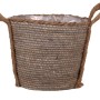 Dunkelbrauner Korb mit Henkeln aus Seegras und Hanf, Ø 24 cm, ideal als Übertopf.