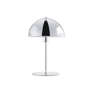 Moderne Vente-unique Tischlampe Ontario in Silber. Elegante Innenleuchte mit glänzendem, kuppelförmigem Schirm und schlankem Fuß.
