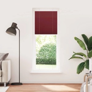 Bordeauxrotes Plissee 80x200 cm aus Polyester am Fenster
