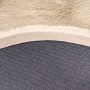 Detailansicht: Runder, elfenbeinfarbener MeGusta Hochflorteppich mit weicher Haptik.