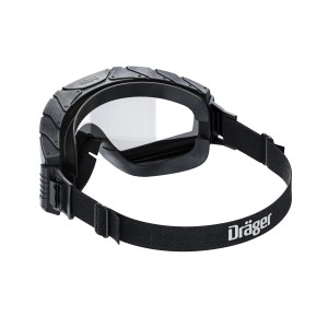 Dräger Vollsichtbrille X-pect 4800, schwarz, mit elastischem Kopfband für optimalen Augenschutz.