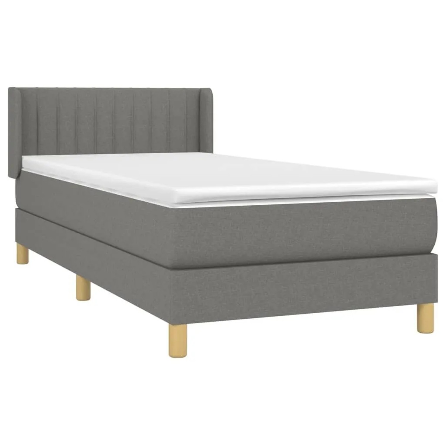 vidaXL Boxspringbett mit Matratze Dunkelgrau 90x190 cm Stoff 3130394 günstig online kaufen