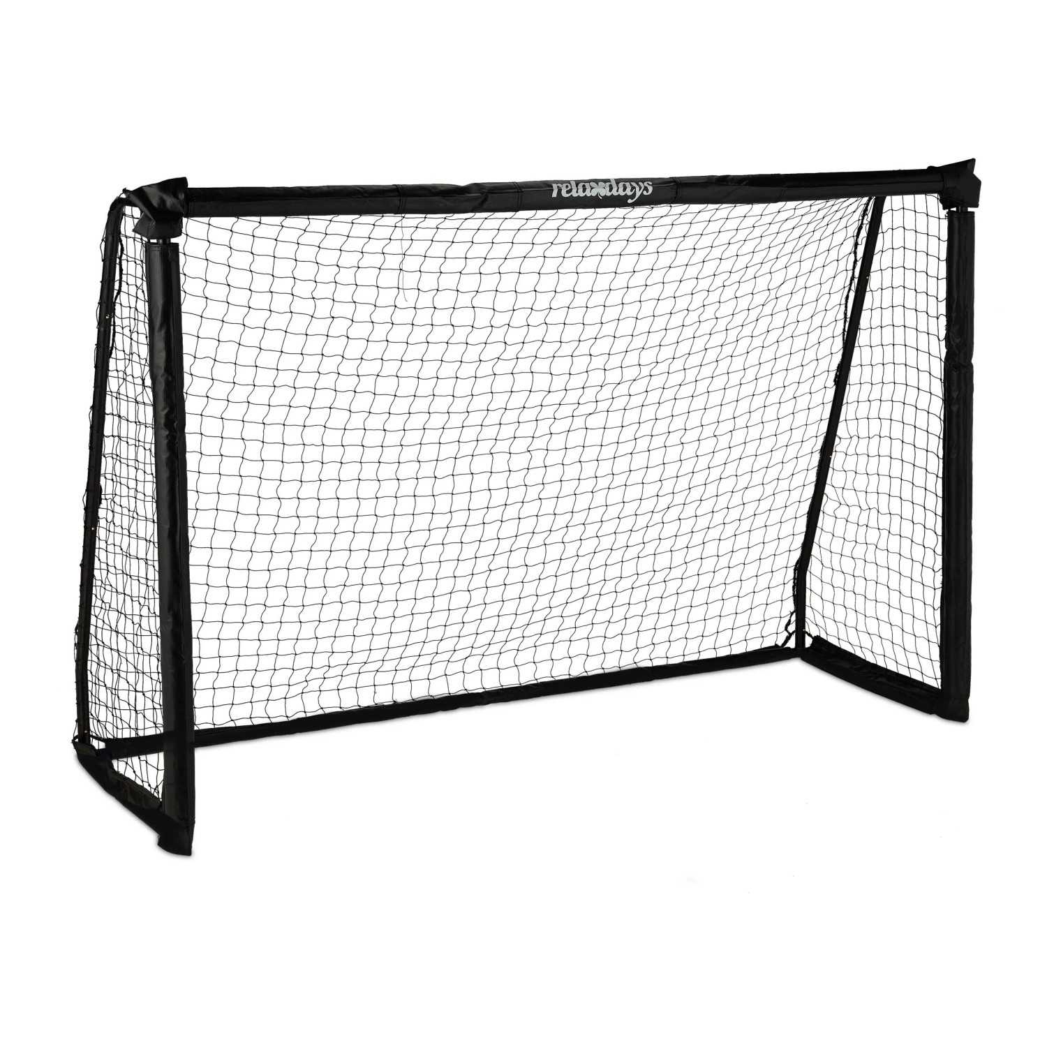 Relaxdays Fußballtor Stahl Schwarz Stabil 120 cm x 180 cm x 60 cm 6,2 kg