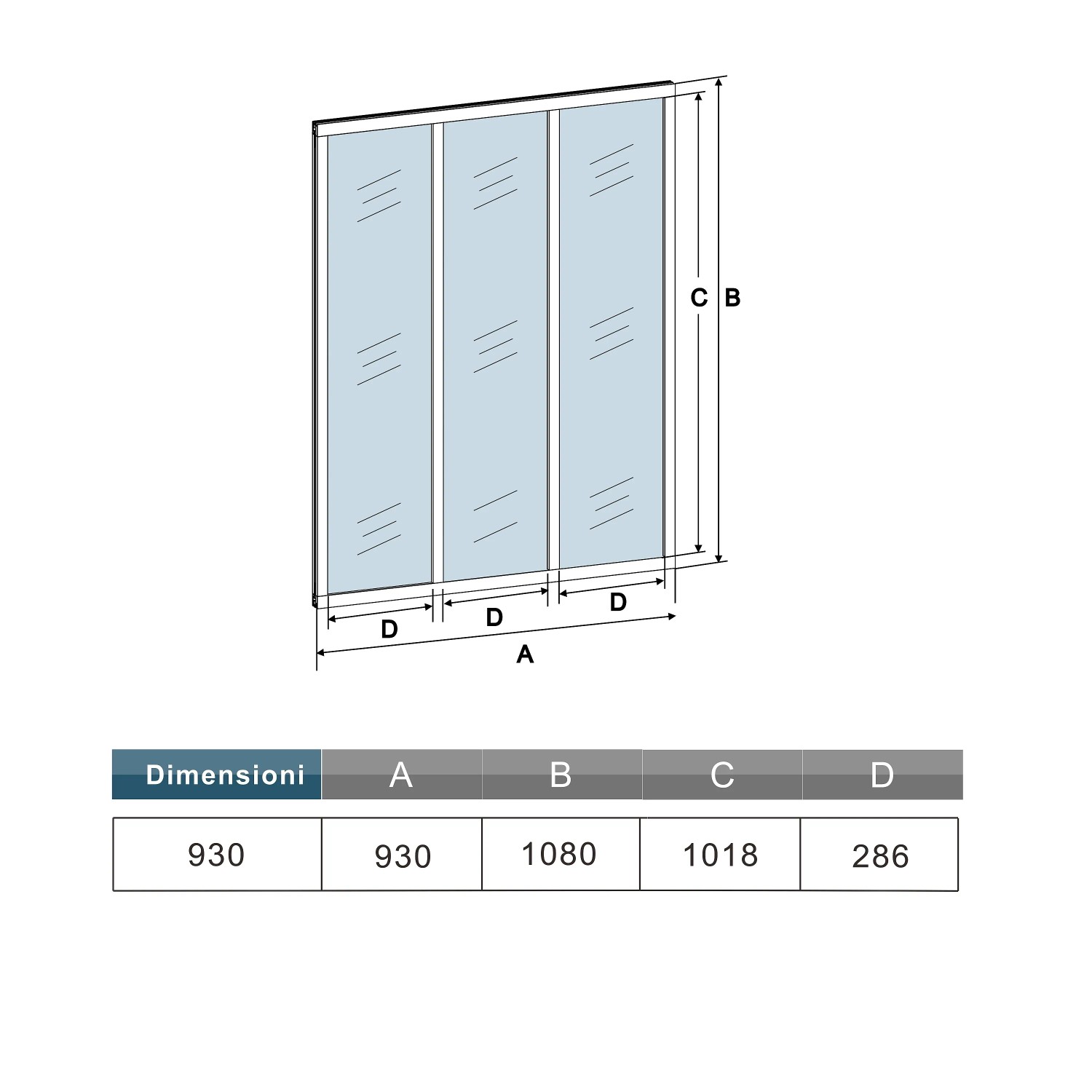 Skizze AICA Loftstil Innenfenster Ecklösung mit Maßen, ideal als Glas Trennwand.