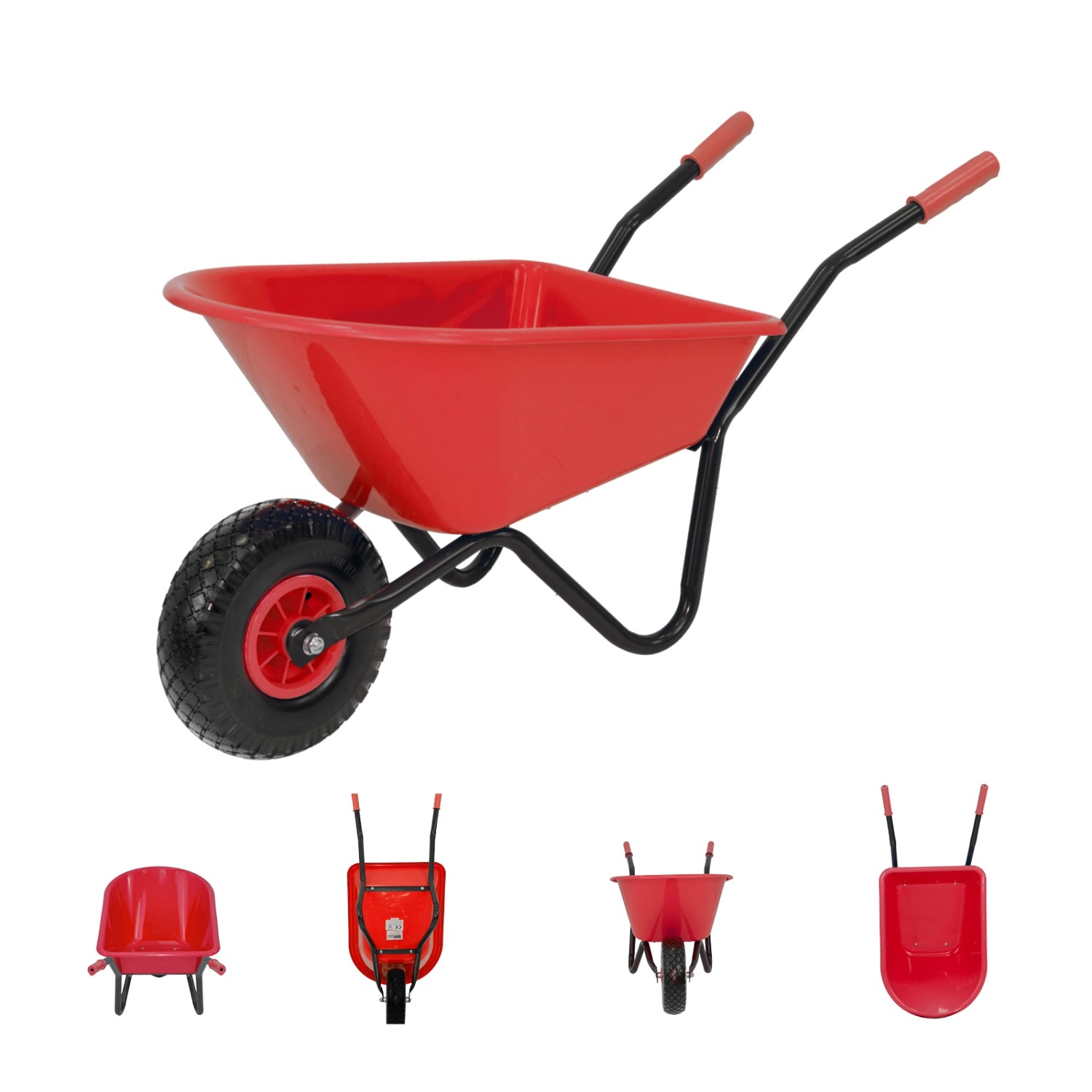 TRUTZHOLM Kinderschubkarre Traglast 40 kg 20L Kunststoffwanne Vollgummirad Rot