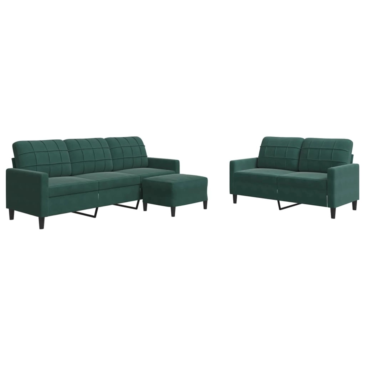 vidaXL 3-Tlg Sofagarnitur mit Kissen Dunkelgrün Samt 2157843 günstig online kaufen