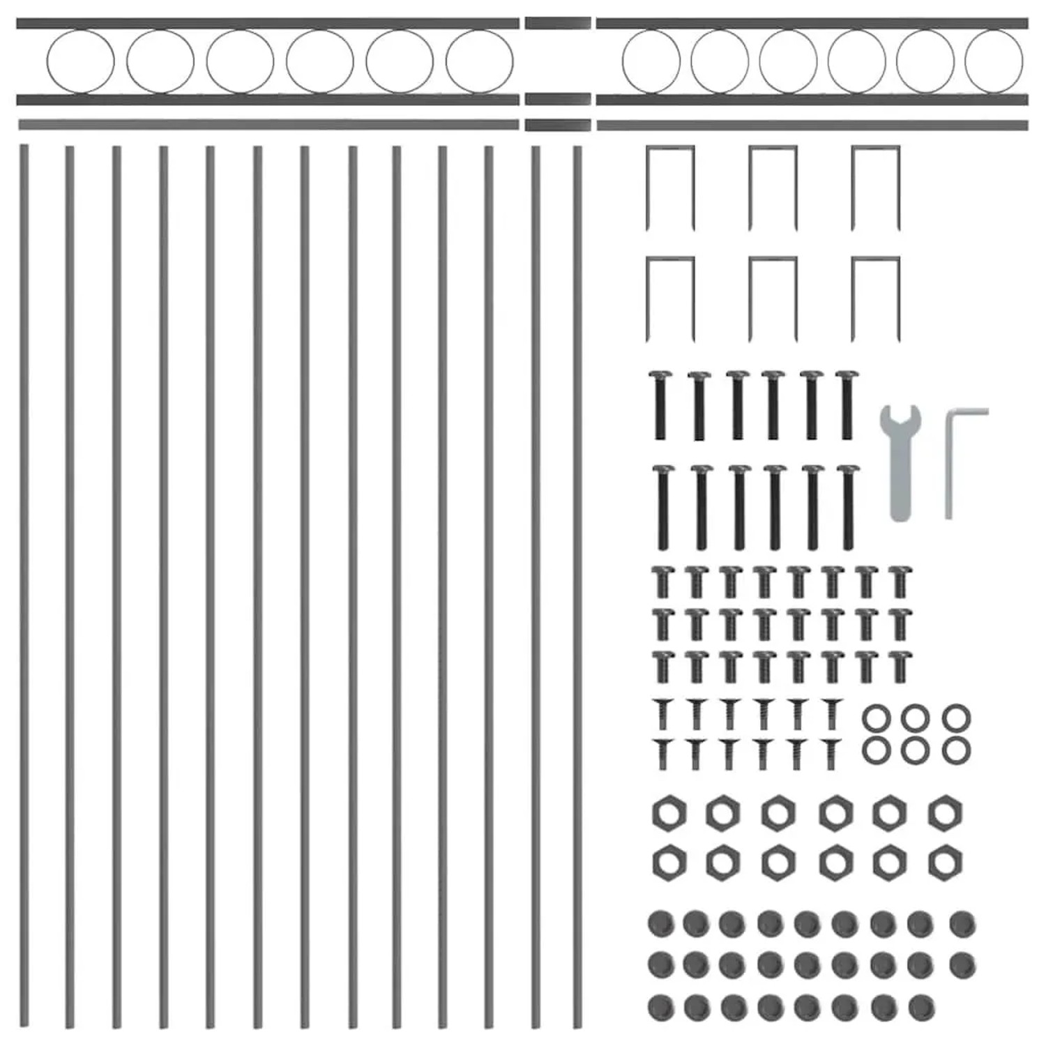 vidaXL Gartenzaun Grau Stahl 42003912 günstig online kaufen