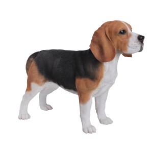 Detailreiche Deko-Figur eines Beagle Hundes, 55 cm hoch, für die Gartendekoration.