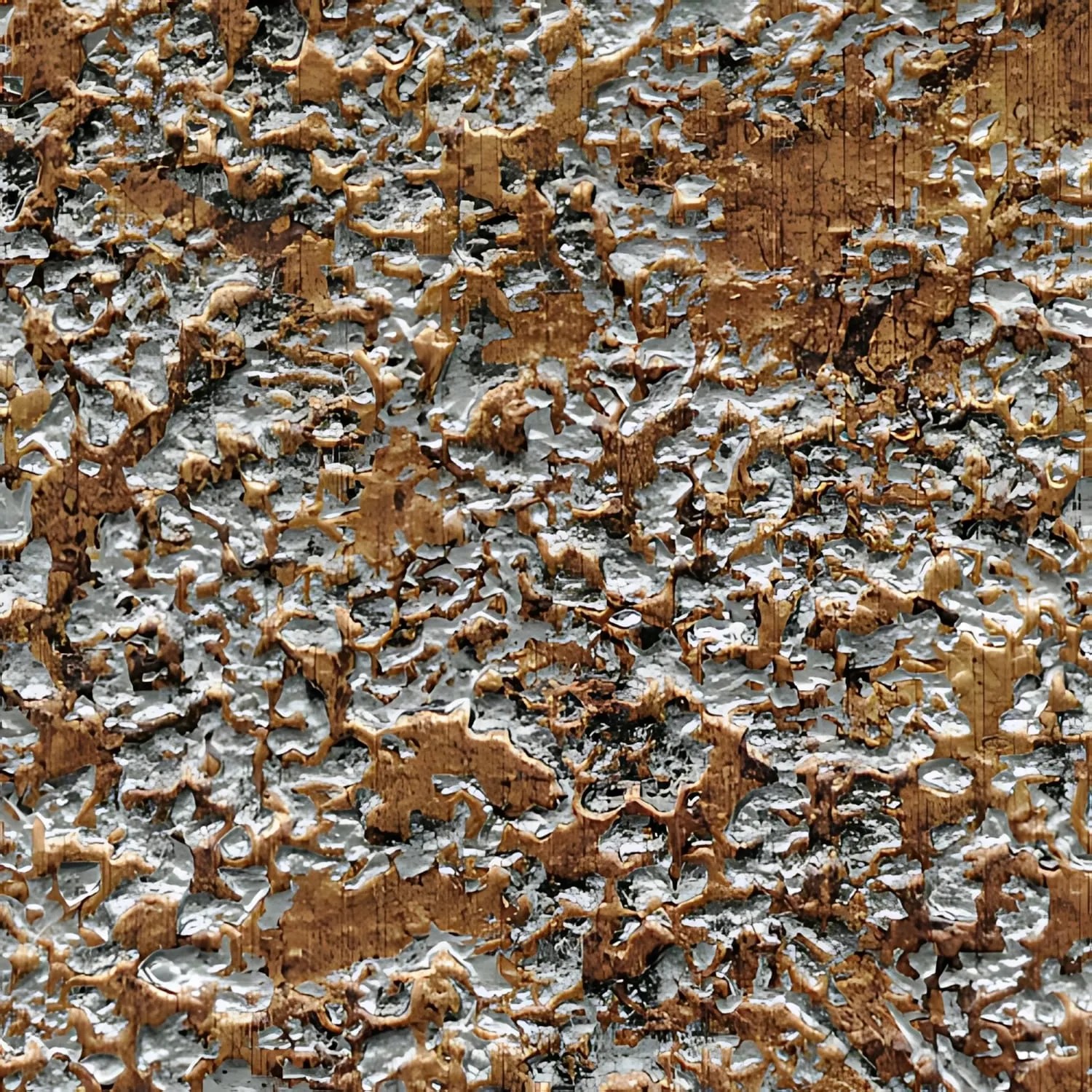 Musterstück Wallface Wandpaneel LAVA COPPER, Dekor-Paneel mit Kupfer- und Silbereffekt.