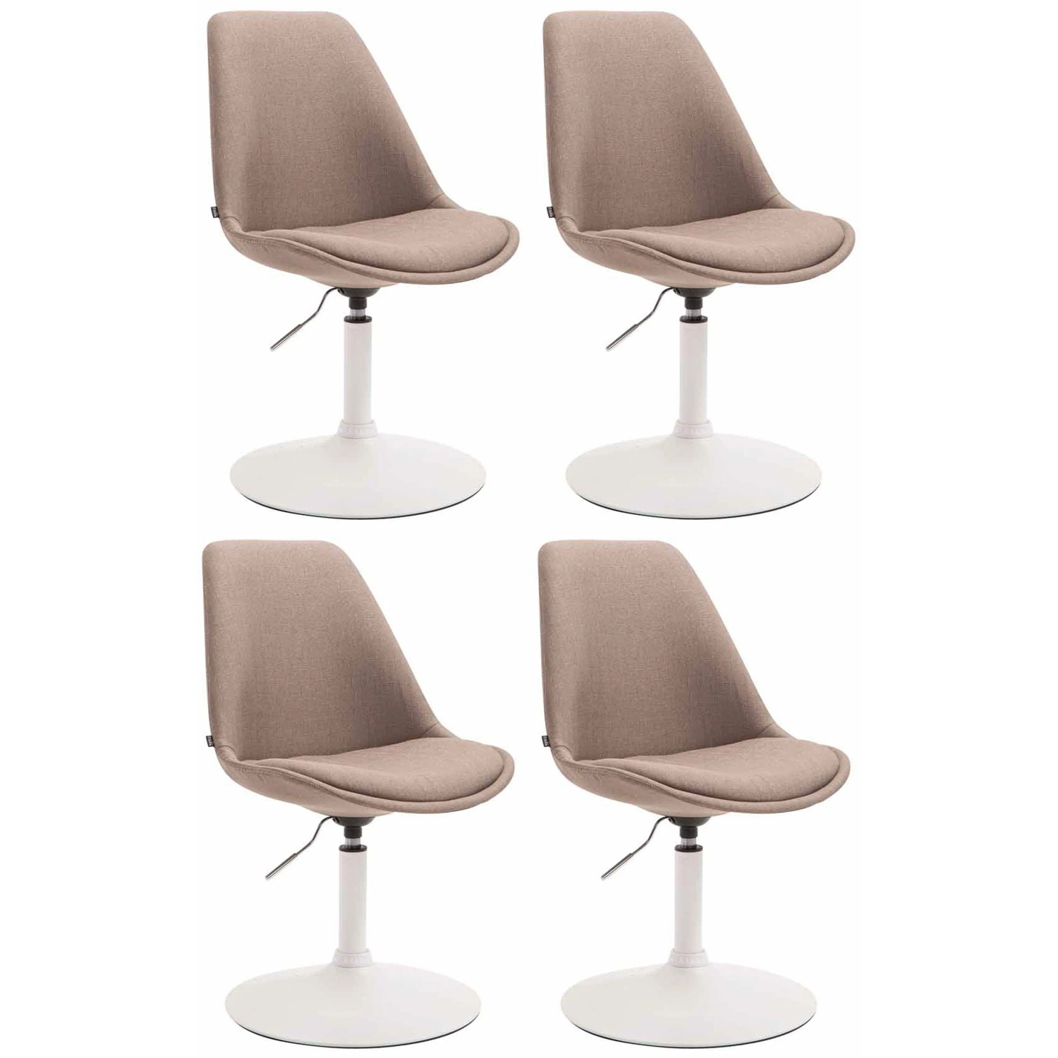 CLP 4er Set Esszimmerstühle Maverick Stoff Taupe/Weiß
