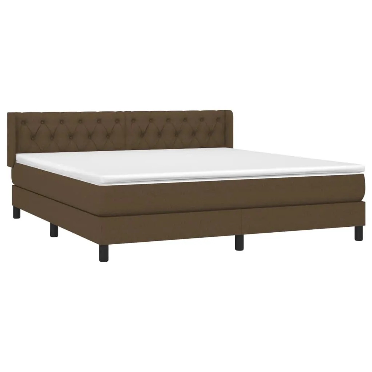 vidaXL Boxspringbett mit Matratze Dunkelbraun 160x200 cm Stoff 3129964 günstig online kaufen