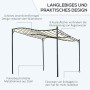 Outsunny Pergola Gazebo, cremeweißes Polyesterdach, Metallrahmen, 297x297 cm. Ideal als Sonnenschutz.