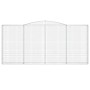 4er Set vidaXL Gabionen mit Hochbogen, 400x30x180/200cm, aus verzinktem Eisen.