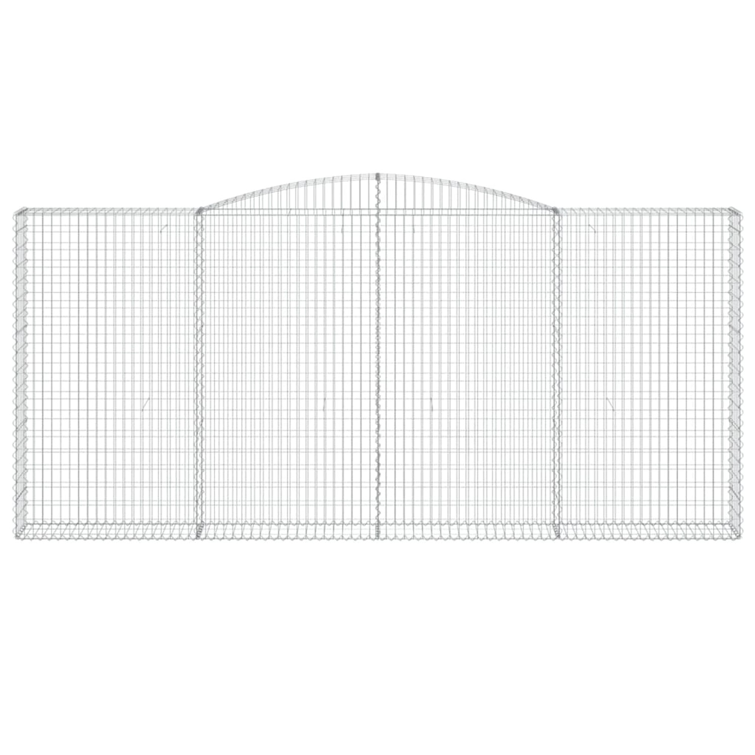 4er Set vidaXL Gabionen mit Hochbogen, 400x30x180/200cm, aus verzinktem Eisen.