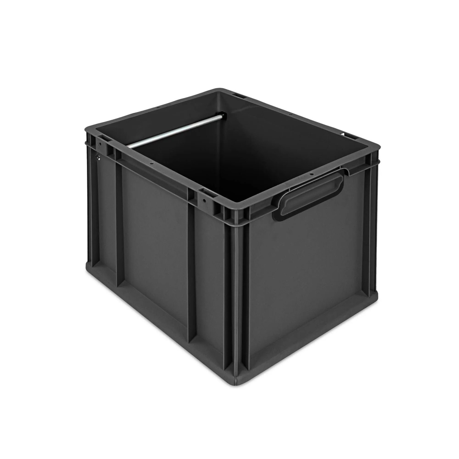PROREGAL Hängeregisterbox Nextgen HxBxT 32x30x40cm 30 Liter Griffe Schwarz Geschlossen Schwarz Eurobehälter Transportbox Eurobox