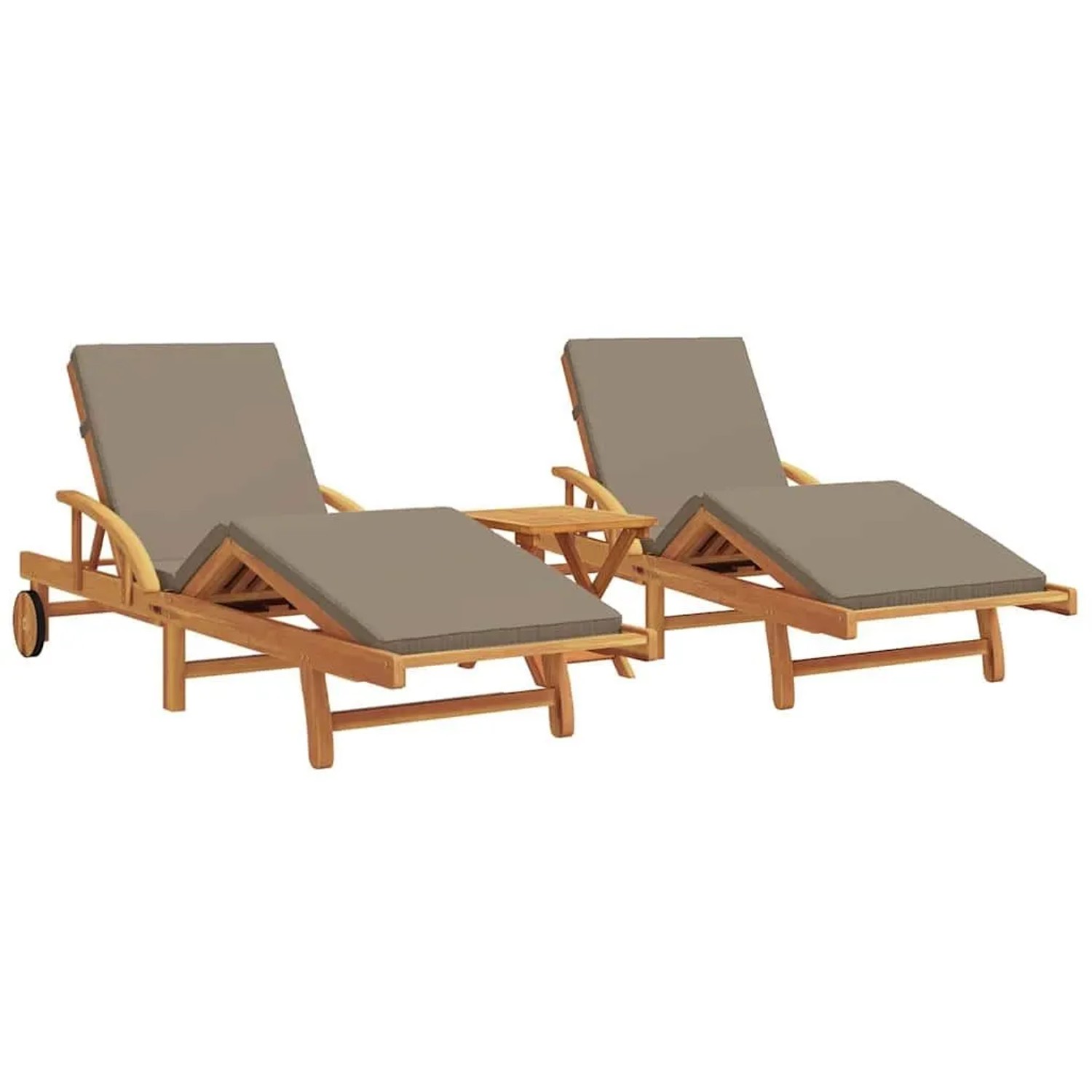 vidaXL Sonnenliege 3 Stk Taupe Massivholz Akazie 3325185 günstig online kaufen