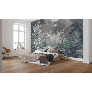 Komar Vlies Fototapete Fairytale Forest im Schlafzimmer, Waldmotiv, 400x280 cm.