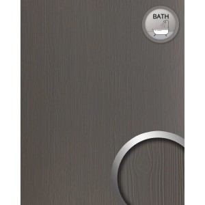 WALLFACE Paneel 24793 TIMBER Dark Grey, matte, graue Wandverkleidung mit Holzstruktur für Bad.