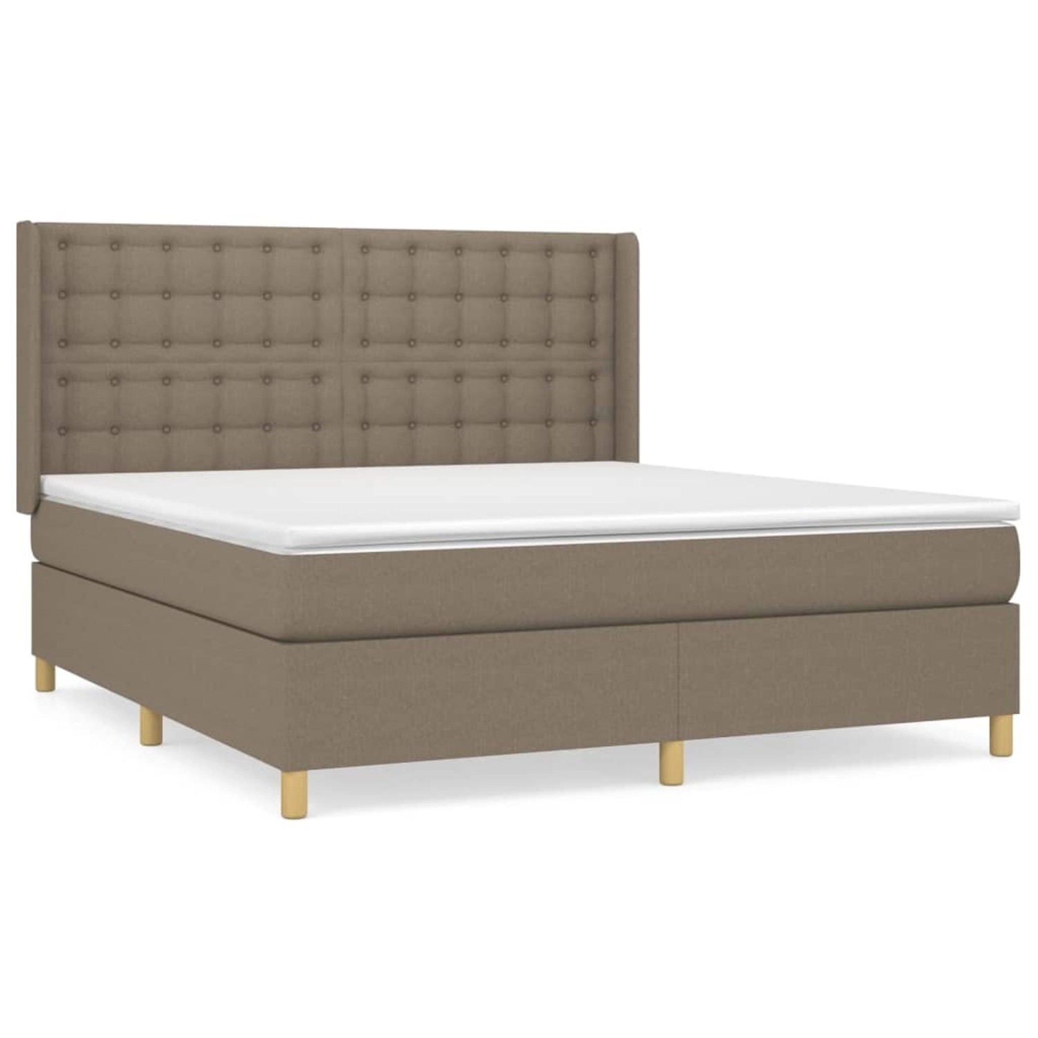 vidaXL Boxspringbett mit Matratze Taupe 160x200 cm Stoff1378386 günstig online kaufen