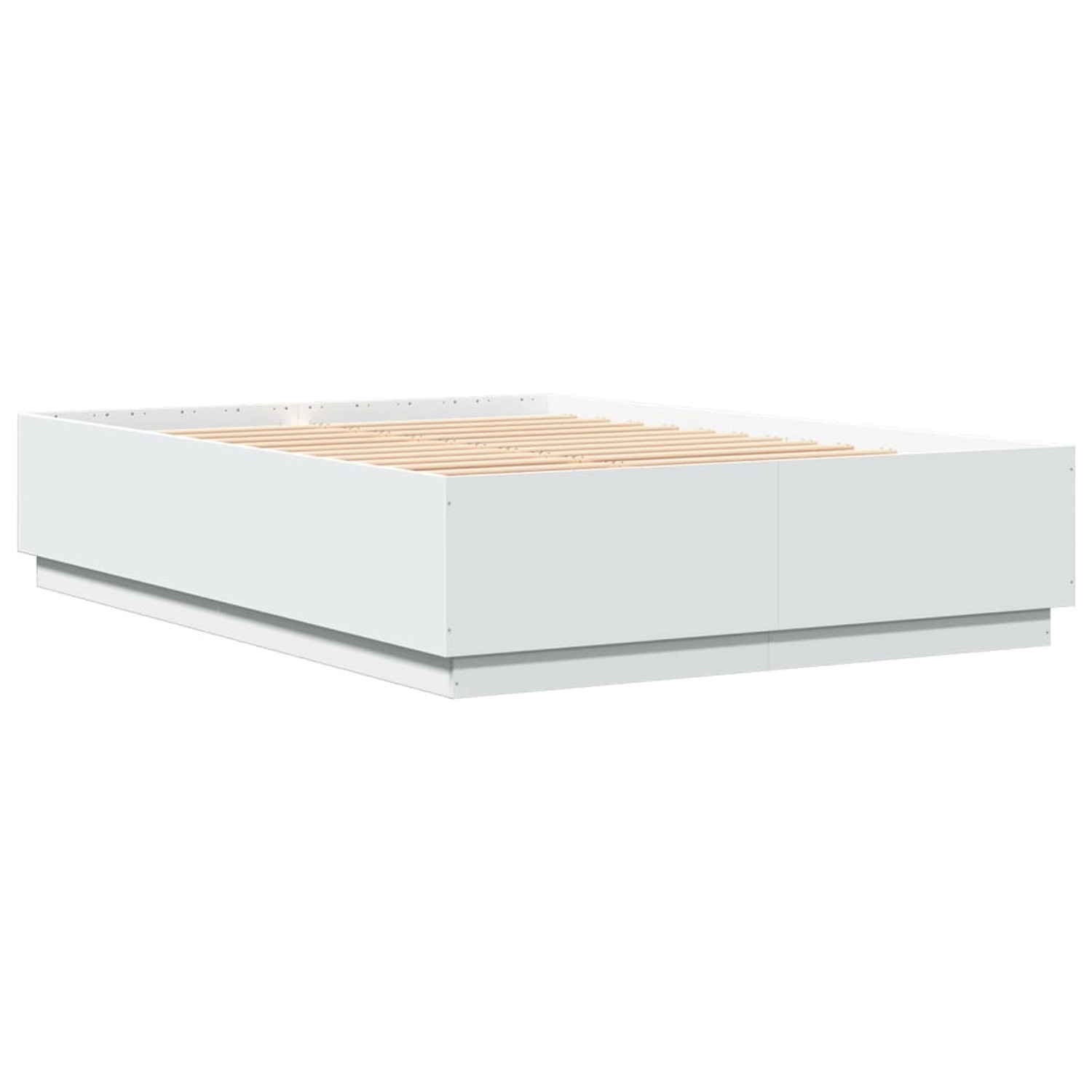vidaXL Bettgestell mit LED Weiß 150x200 cm Holzwerkstoff 3209604 günstig online kaufen
