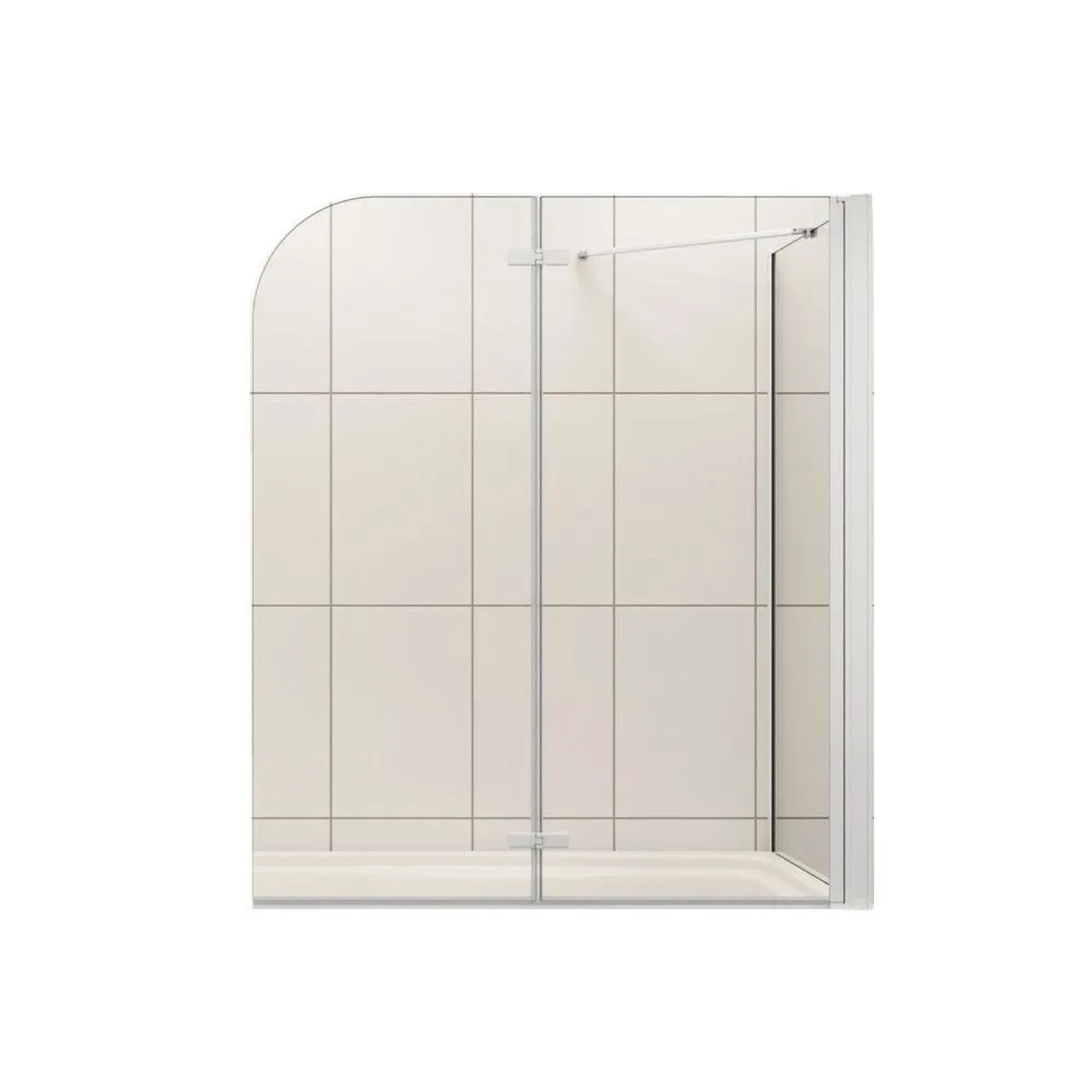 Duschparadies Badewannenaufsatz 110 x 70 x 140cm Faltwand Mit Seitewand 6mm Nano Glas Badewannenfaltwand 2tlg Alu Silber Matt
