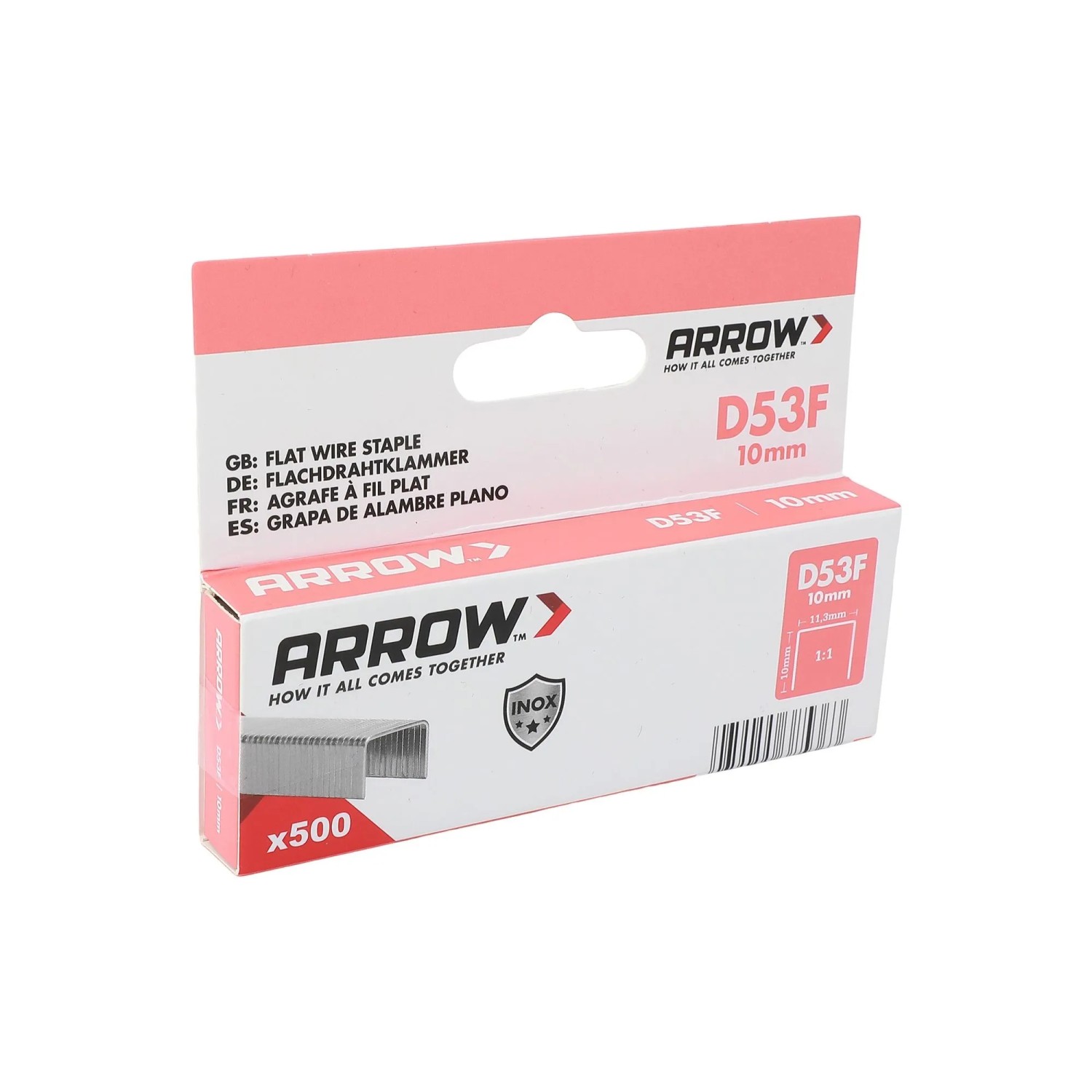 Arrow Klammer D53F V2A Länge 10 mm 500 Stück