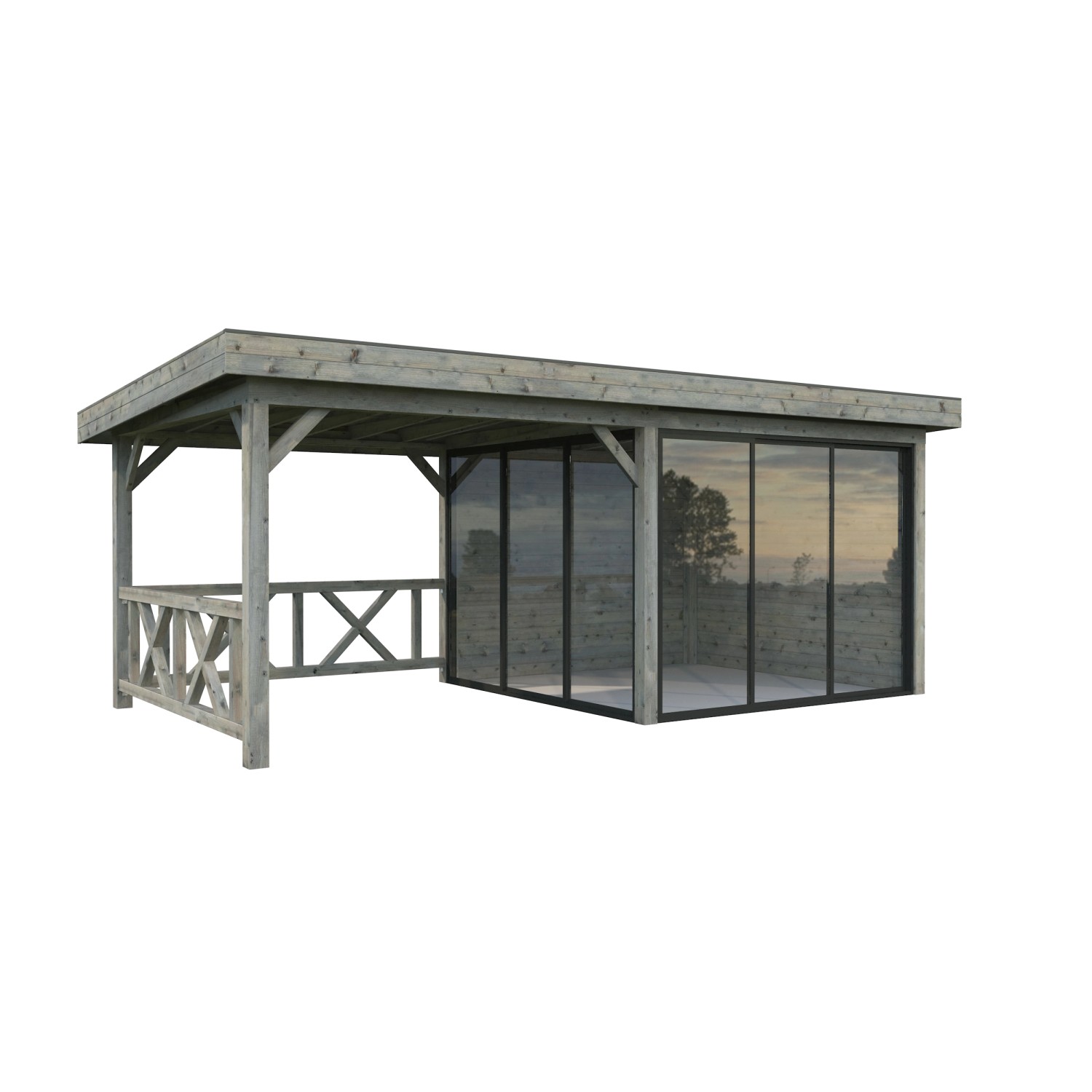 Palmako Pavillon Lenna Set 403 Slide Grau Tauchgrundiert 588 cm x 300 cm FS günstig online kaufen