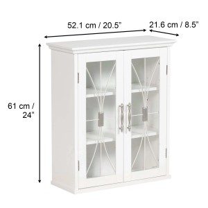 Weißer Teamson Home Badezimmerschrank mit Glastüren und verstellbaren Regalen.