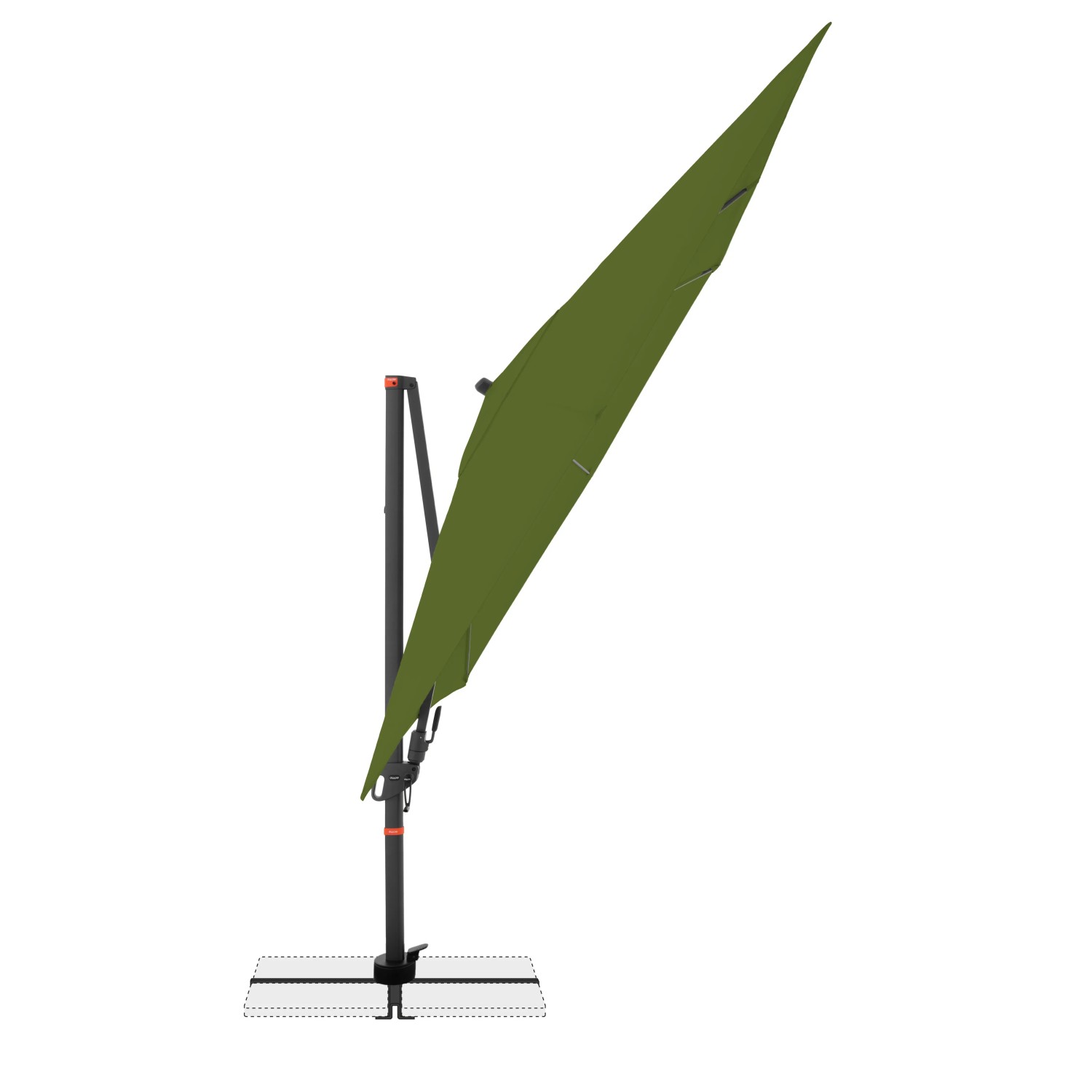 Doppler Ampelschirm MyZone, 280x280 cm, Kiwi, mit Dreh- und Neigefunktion.