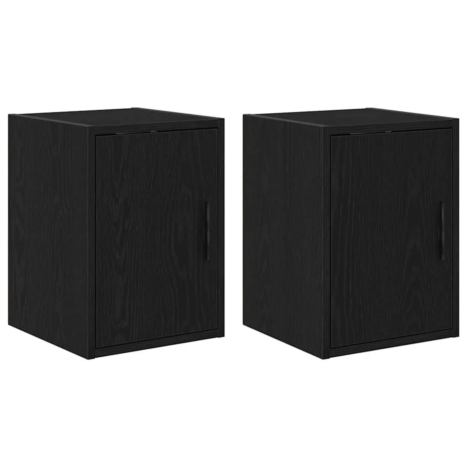 vidaXL Garagen-Wandschränke 2 Stk Schwarz Holzwerkstoff 860610