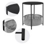 ML-Design Beistelltisch, rund, anthrazit mit Stoffkorb. Wohnzimmertisch aus Metall, 46x51 cm.