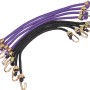 8er-Set LUX Gummi-Expander (25 cm) mit Metallhaken, je 4 violett und schwarz, für Reise & Transport.