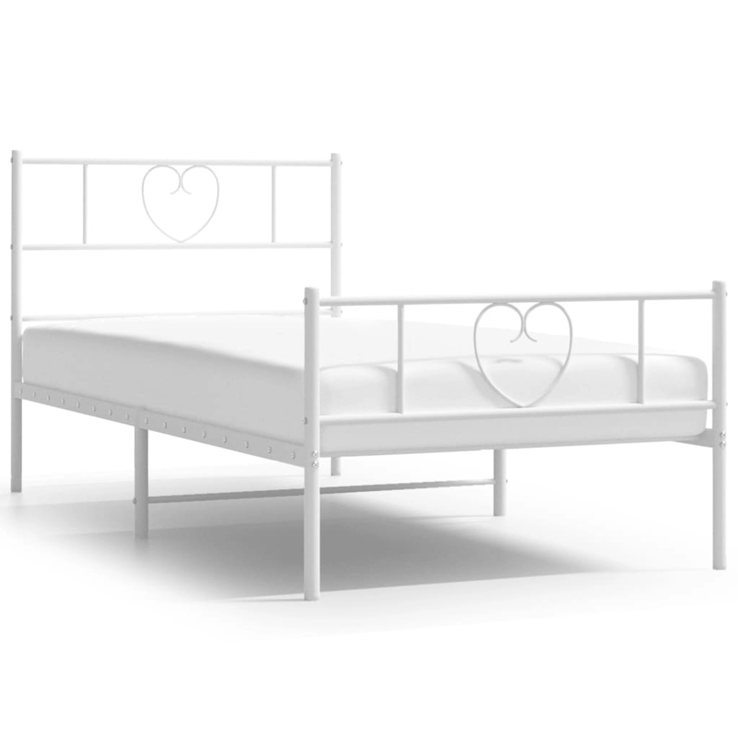 vidaXL Bettgestell mit Kopf- und Fußteil Metall Weiß 75x190 cm Modell 13189 günstig online kaufen