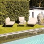 4-teiliges Greemotion Lounge-Set Sydney aus Edelstahl mit beigen Kissen für den Garten.