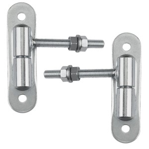 SOTECH 2x Torangel Ø27 M16 x 96 mm mit Grundplatte 180 x 50 x 5 mm Stahl Verzinkt inkl. Muttern und Unterlegscheiben Tragkraft 250 kg Stück