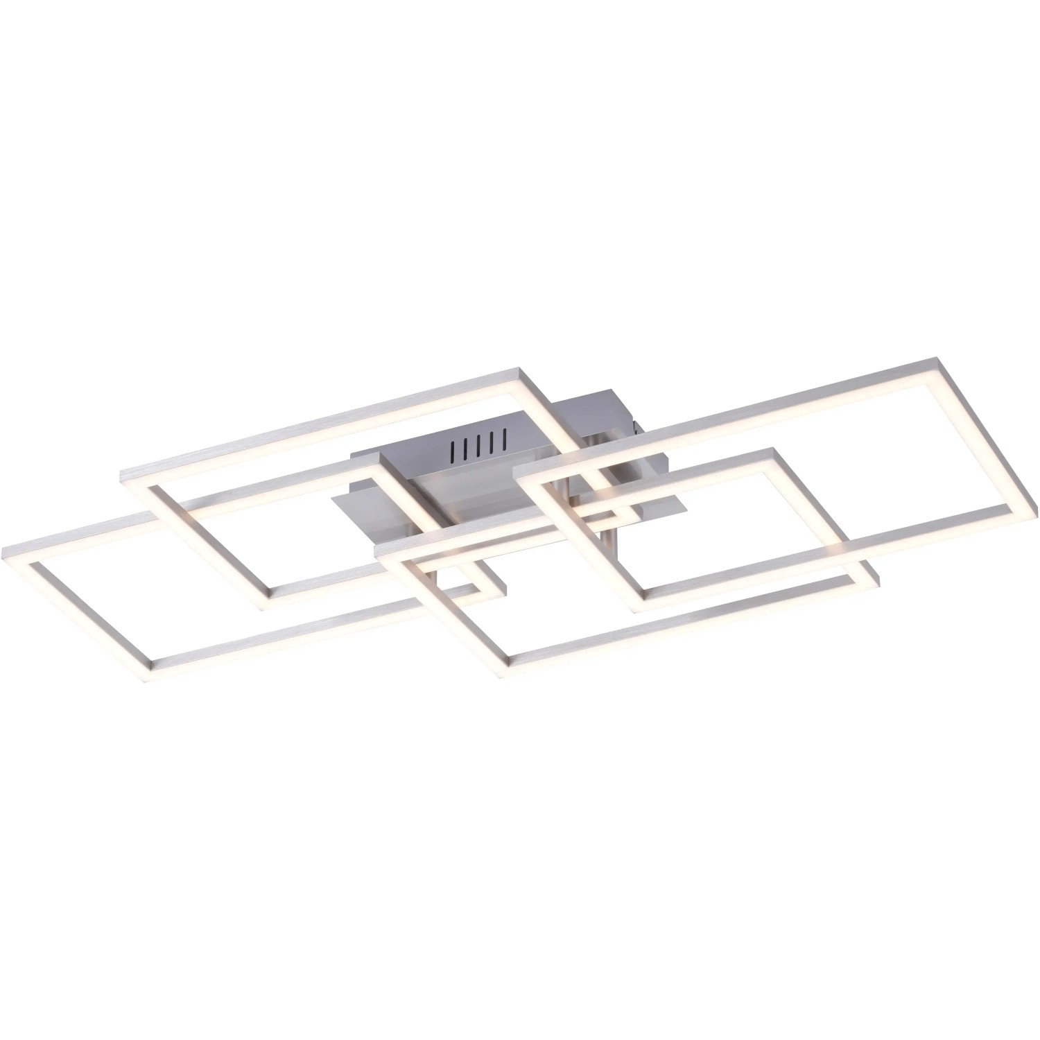 Moderne LED-Deckenleuchte Iven von Just Light aus Stahl, 70x34,5 cm, mit warmweißem Licht.