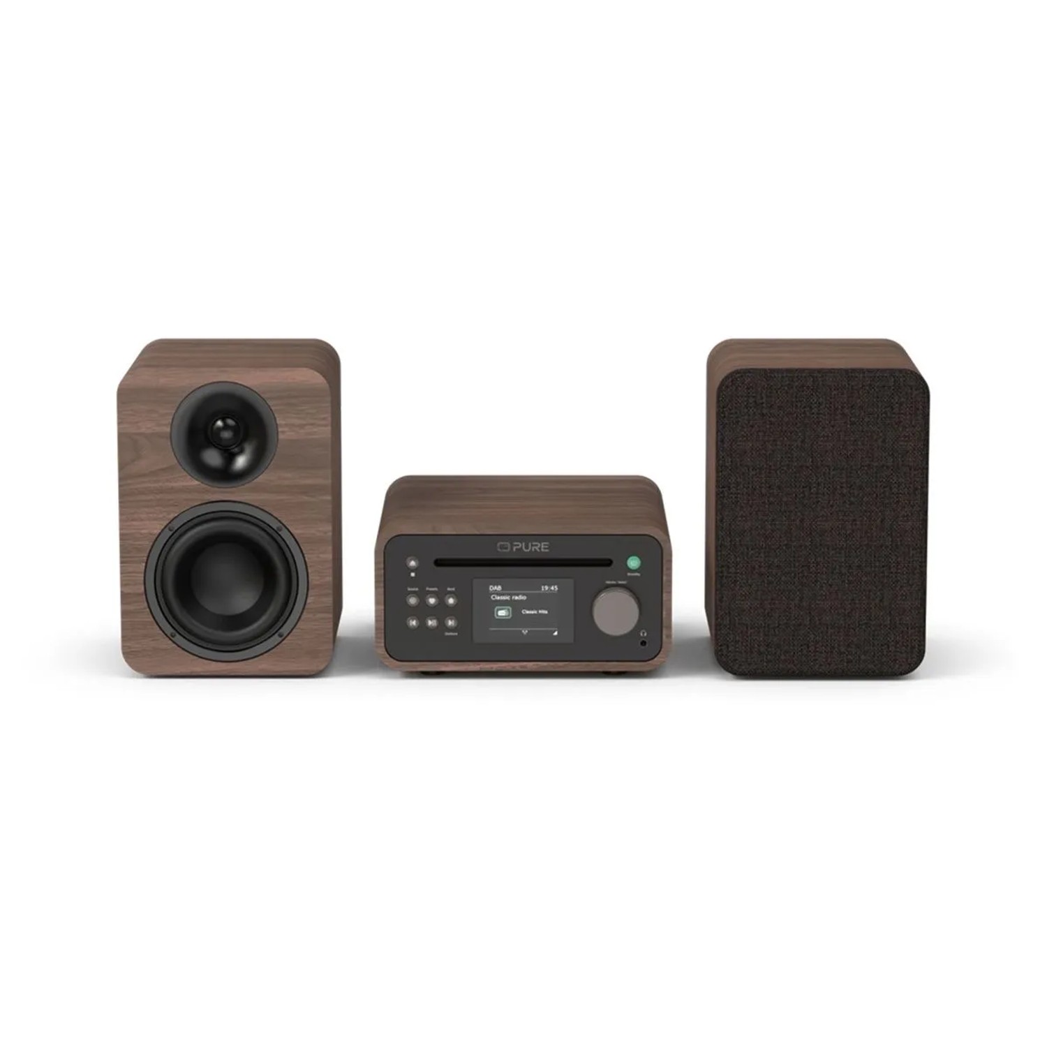 Pure Classic Stereo Mini Das Charmante Micro-Stereo-System Kaffee Braun/Walnuss