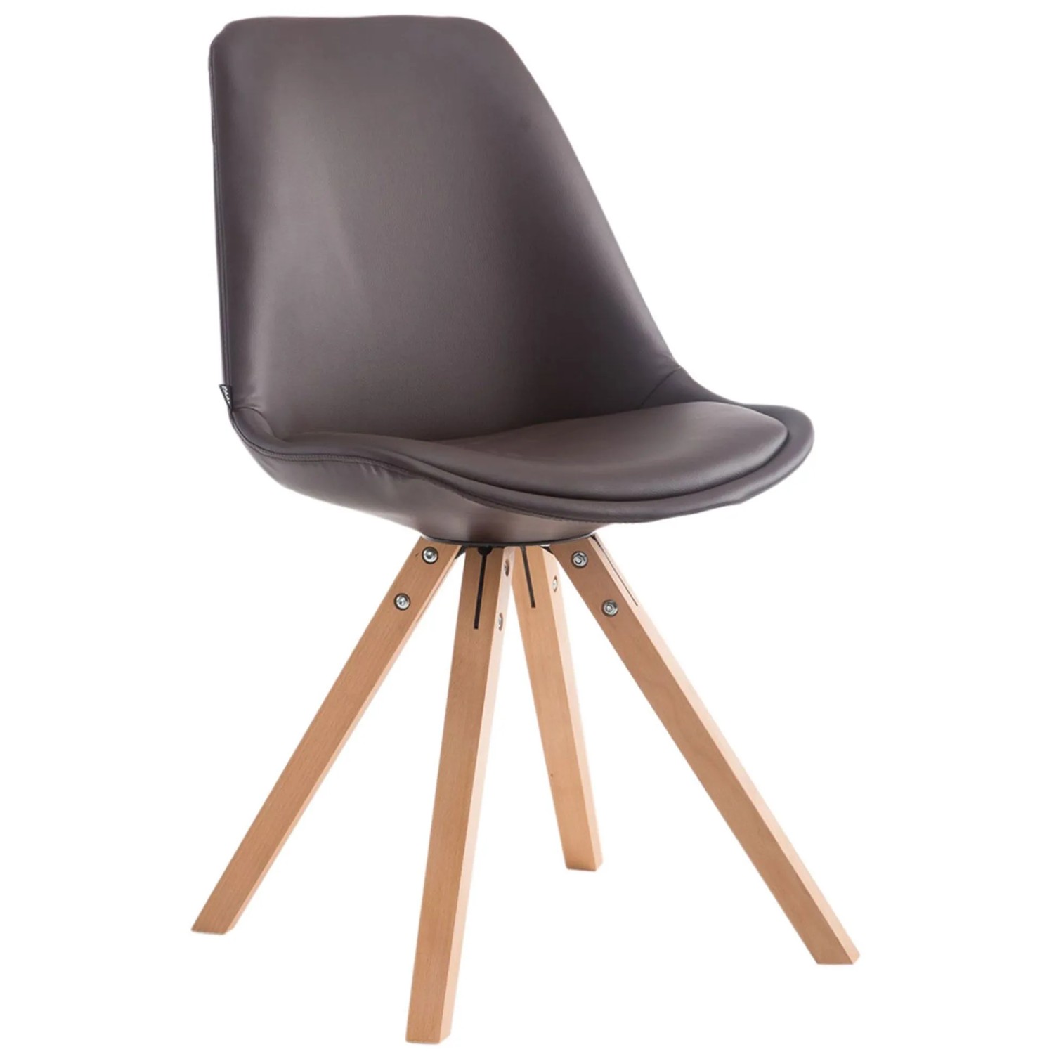DELUKE Besucherstuhl TIRANA Kunstleder Braun 47,5x55,5x83,5cm Konferenzstuhl Wartezimmerstuhl Bürostuhl