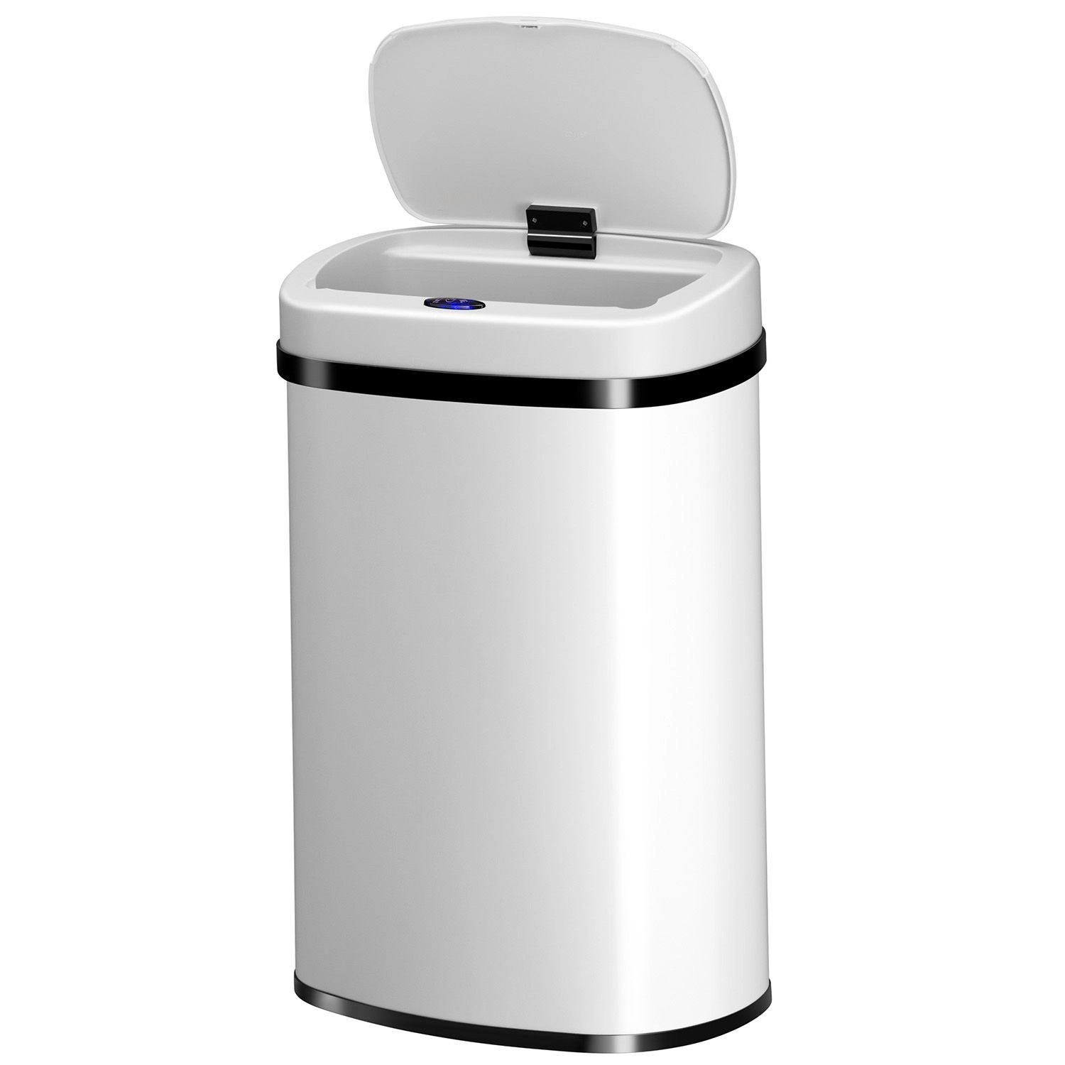 Juskys Mülleimer Viereckig mit Sensor 50 L Weiß günstig online kaufen