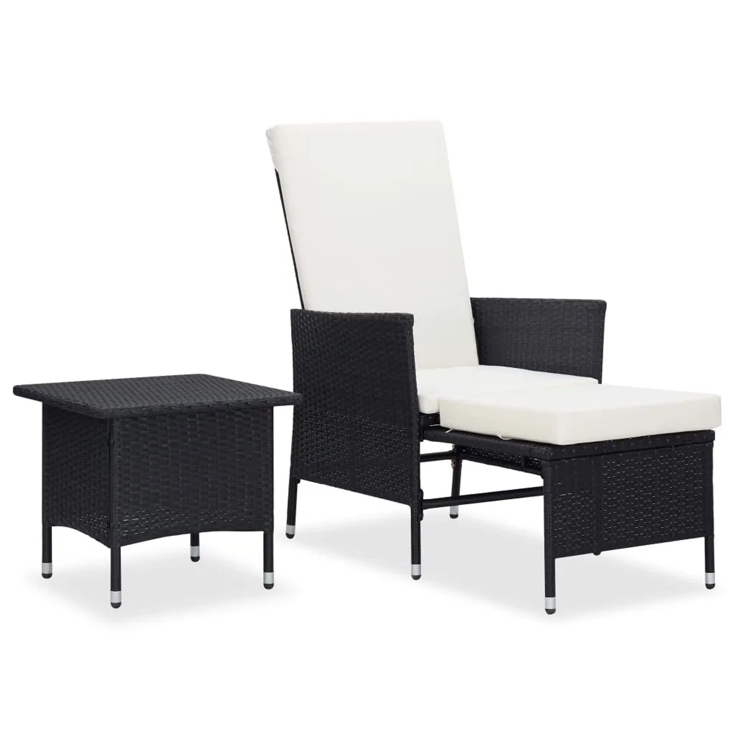 Furnicato 2-tlg Garten-lounge-set Mit Kissen Poly Rattan Schwarz
