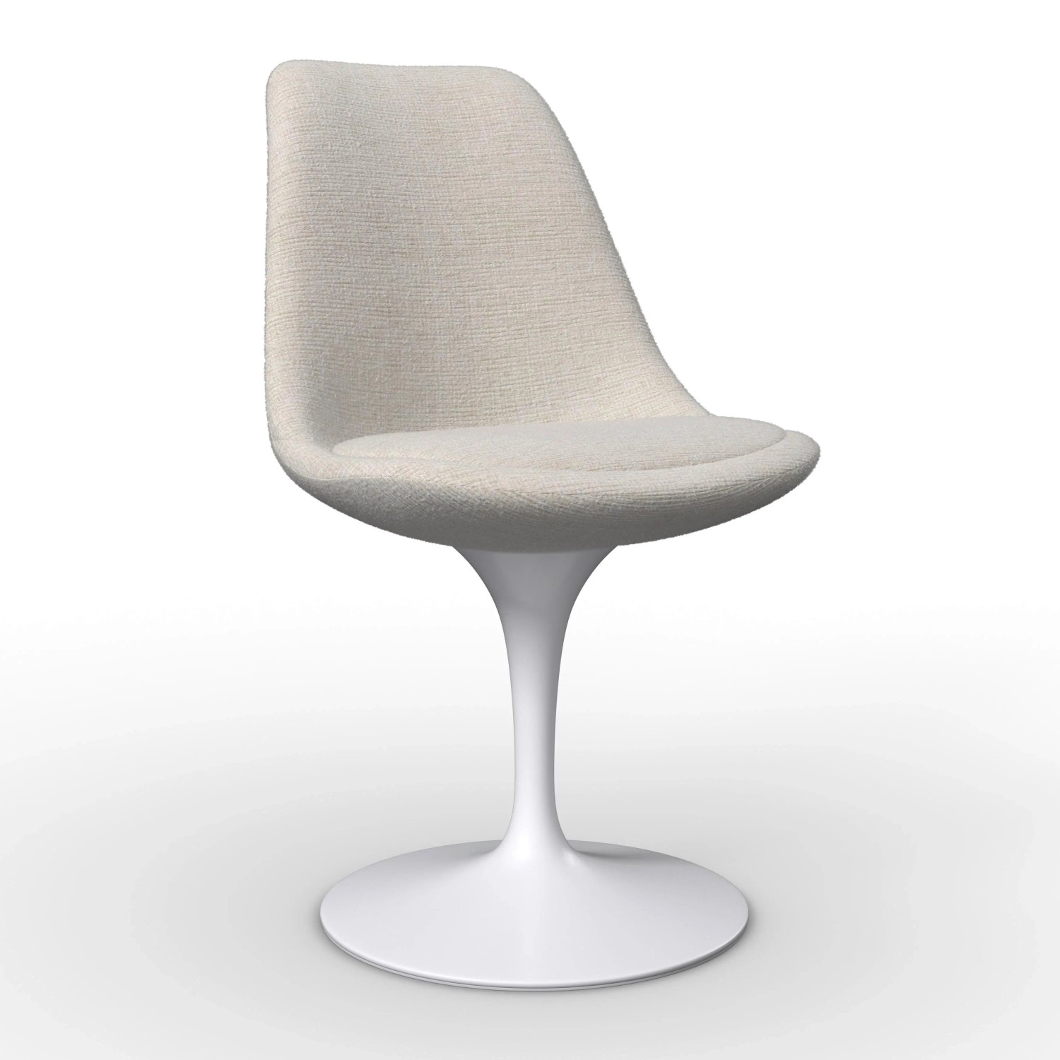 Bessagi Home Stuhl Celia Beige/Weiß Leinenoptik Drehbar Gepolstert