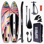 Suprfit SUP Board Aquarell 10'8 Set: aufblasbares Stand-Up-Paddling Board mit buntem Batik-Design, Paddel, Pumpe, Finnen, Rucksack.